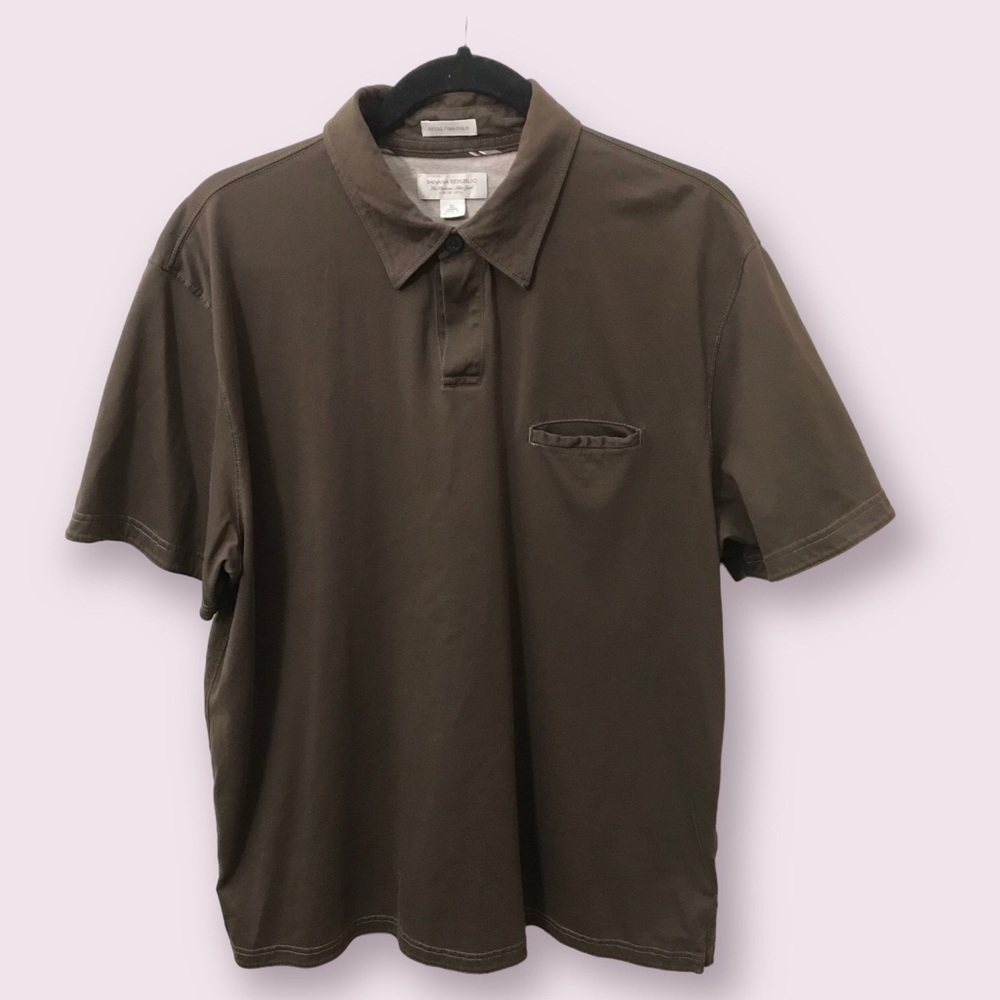 Banana Republic Mens Fitted Pima Cotton Polo Lightweight Short Sleeve Shirt XL